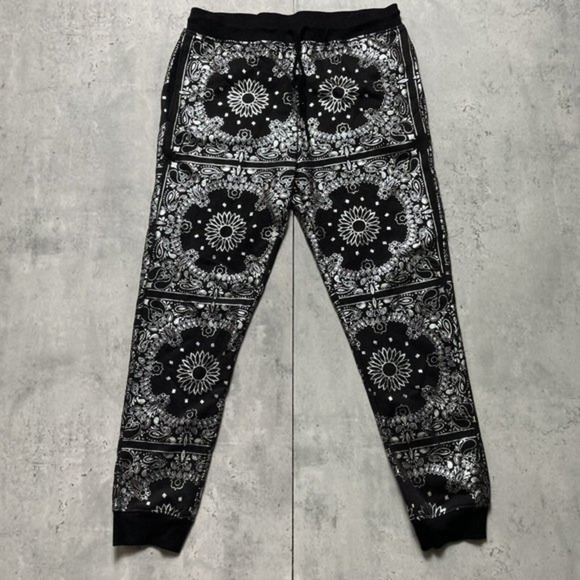 Elwood Pants - Elwood Women's Floral Glitter Joggers Black Lounge Elastic Waist Drawstring Sz M
